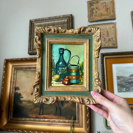 Vintage Gold Ornate Frame with Still Life Painting