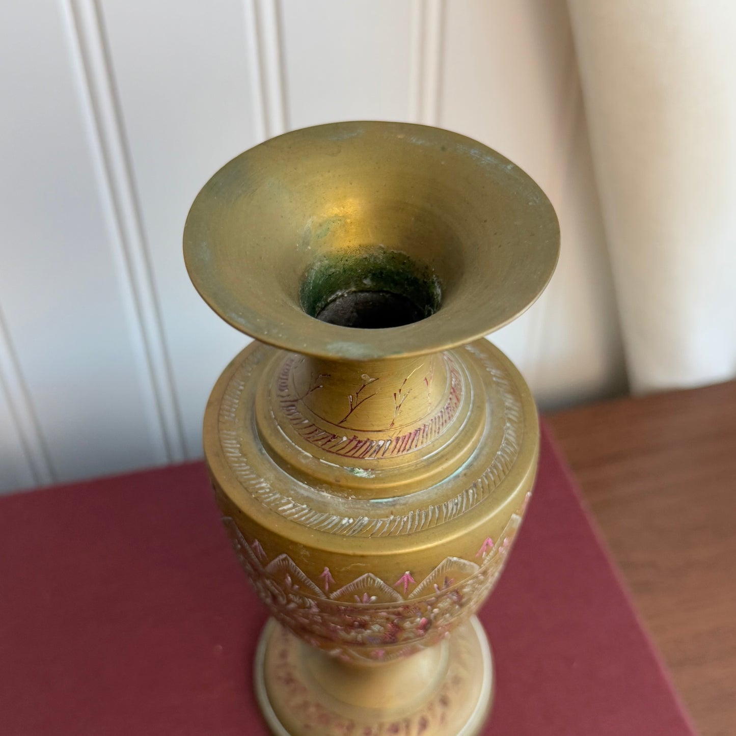 Small Brass vase with etched details