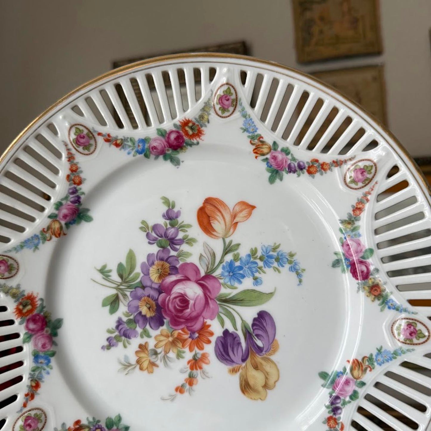 Vintage Bavaria Floral Plate