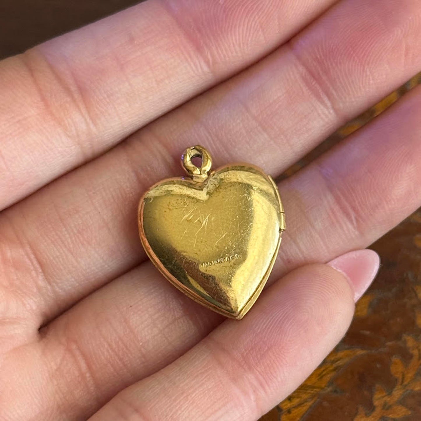 Vintage Gold Tone 14K Gold Filled Heart Locket With words "I love you"