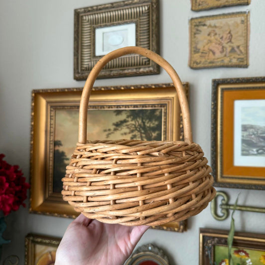 Vintage Round Woven Basket