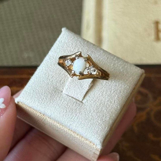 Vintage Gold Electroplated Opal Ring