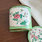 Vintage Chinese Hand-Painted Enamel Over Brass Tea Caddy Lidded Canister