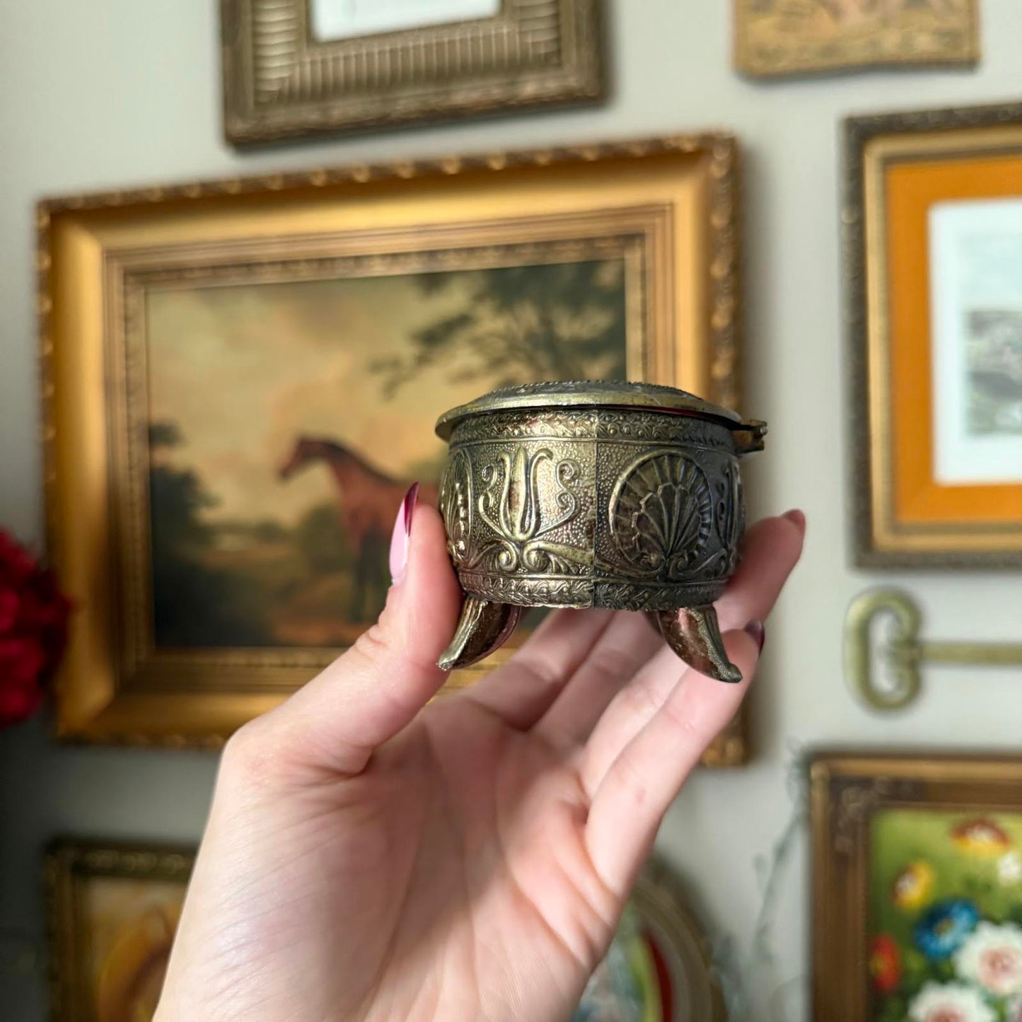 Vintage Ornate Small Casket Jewelry Box