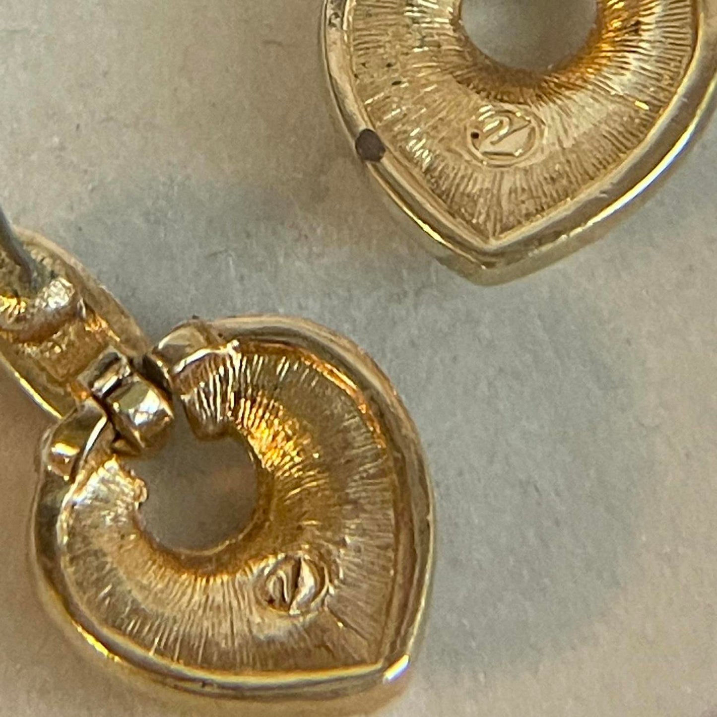 Swarovski Swan Heart Earrings Signed Crystal Pave Black Enamel Pierced Dangle