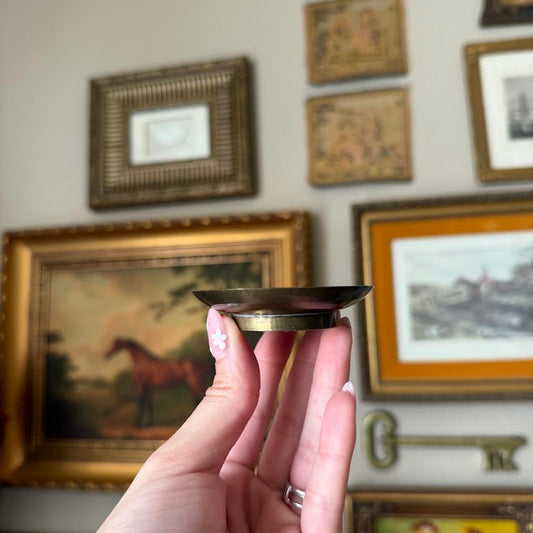 Vintage Brass Enamel Mini Plate