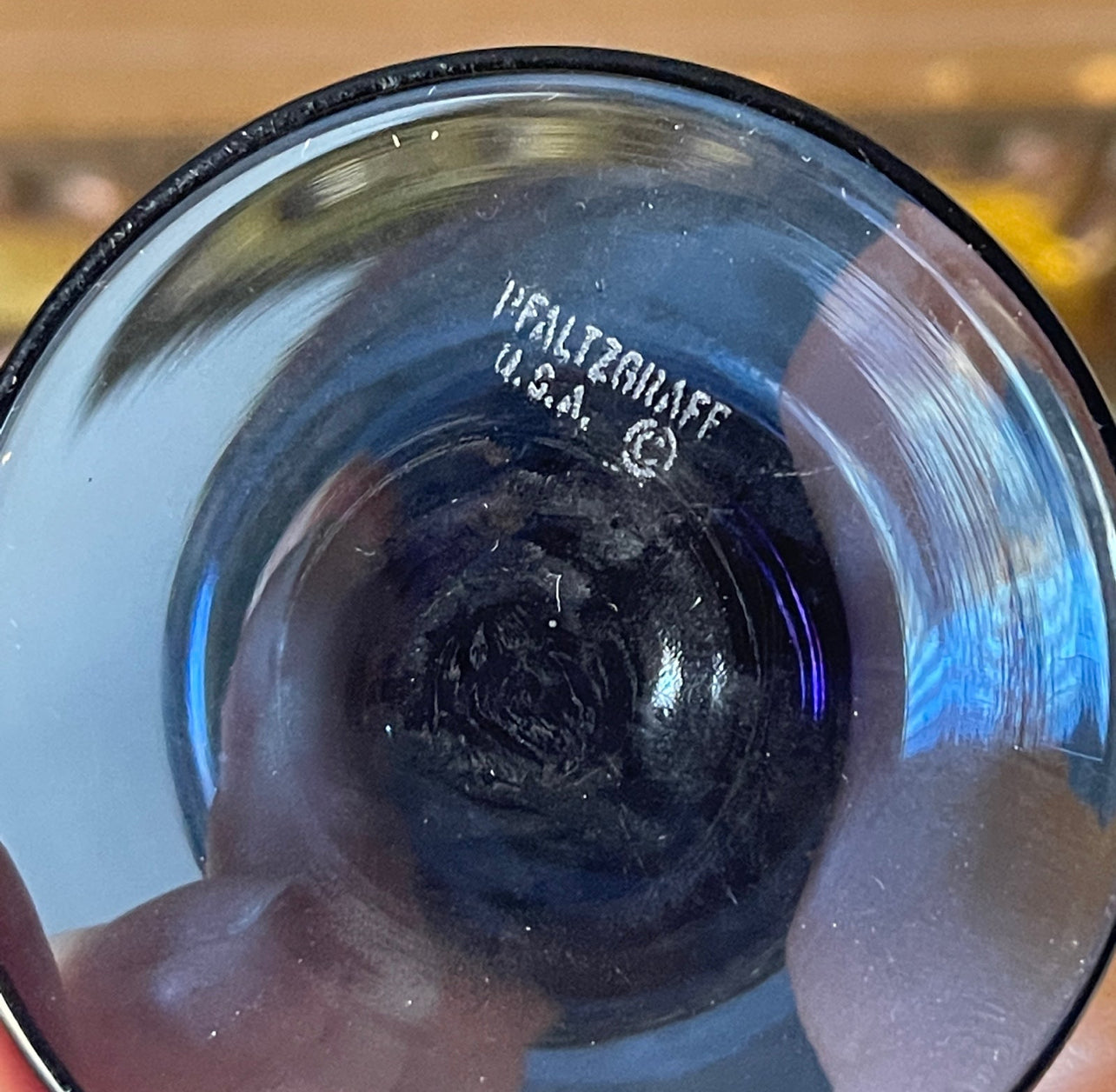 Vintage Pfaltzgraff Yorktowne Blue Wine Glass