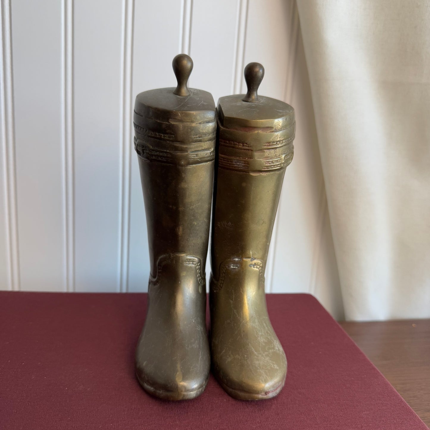 Vintage brass cowboy boot bookends