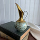 Vintage Aqua Blue Marbled Ceramic Brass Holland