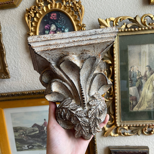 Vintage style ornate corbel wall shelf