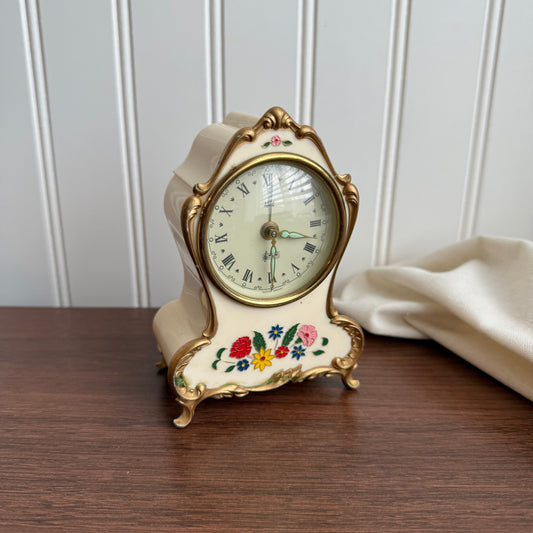 Vintage Floral Alarm Clock Germany