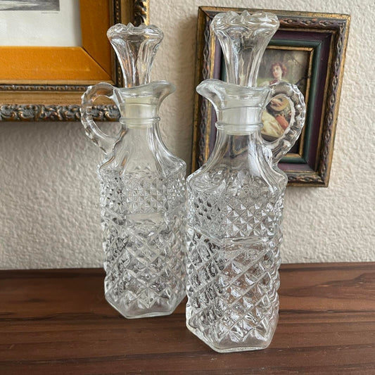 Vintage Clear Glass Cruet set