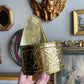 Vintage Tin Brass wall pocket