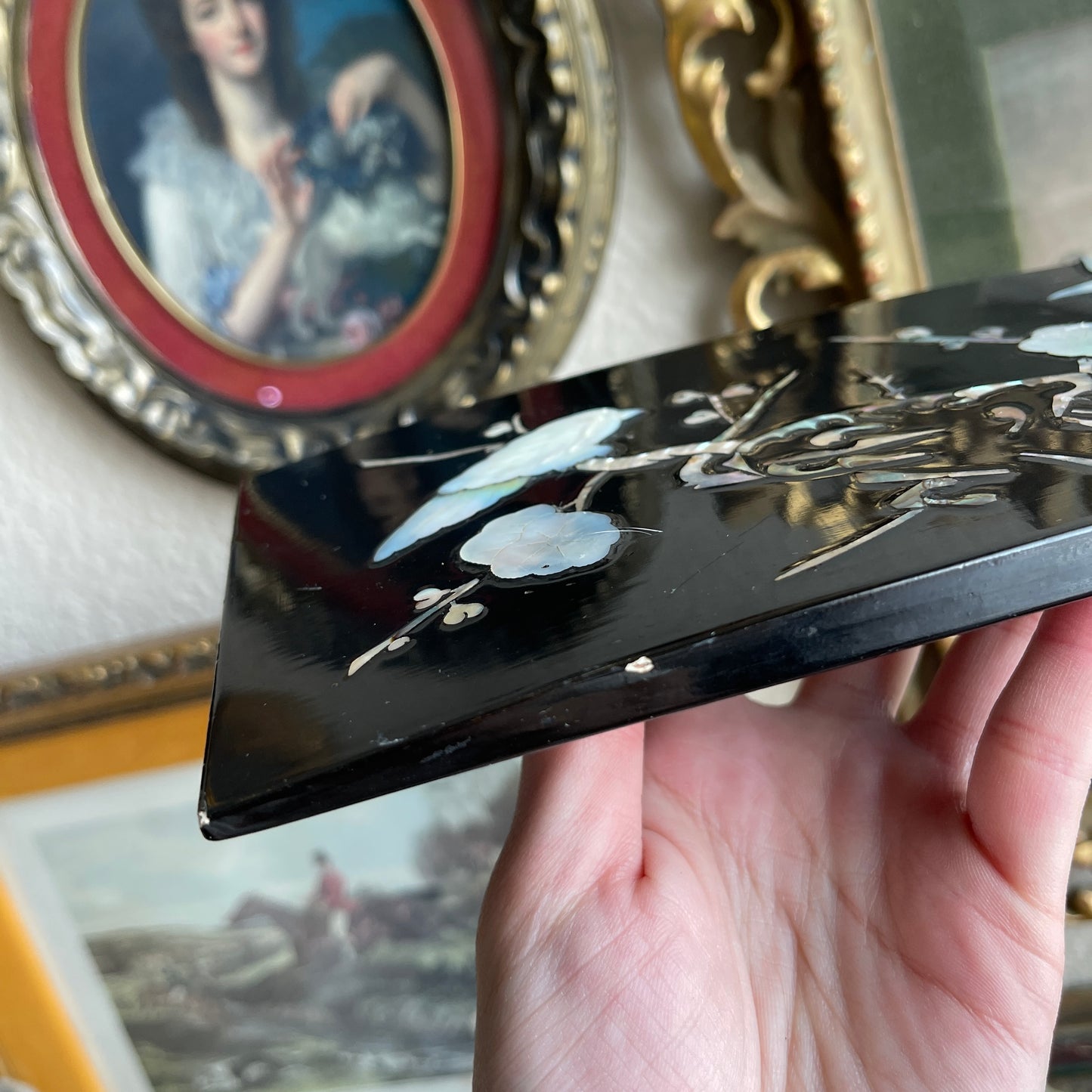 Black Lacquer with mother of pearl details box