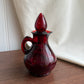 Vintage Avon Strawberry Bath Foam Ruby Red Glass Pitcher