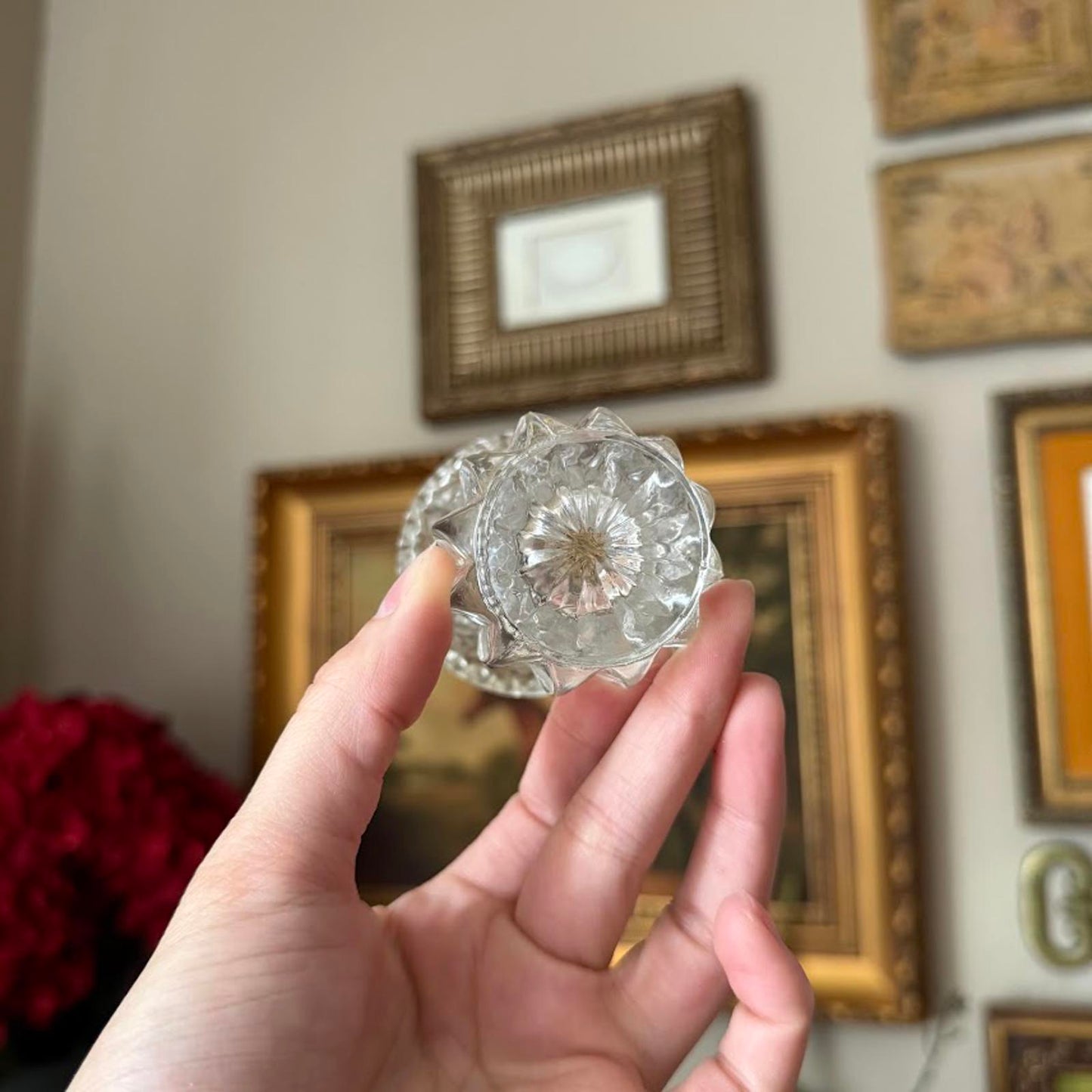 Vintage Cut Glass Mini Toothpick Holder Vase