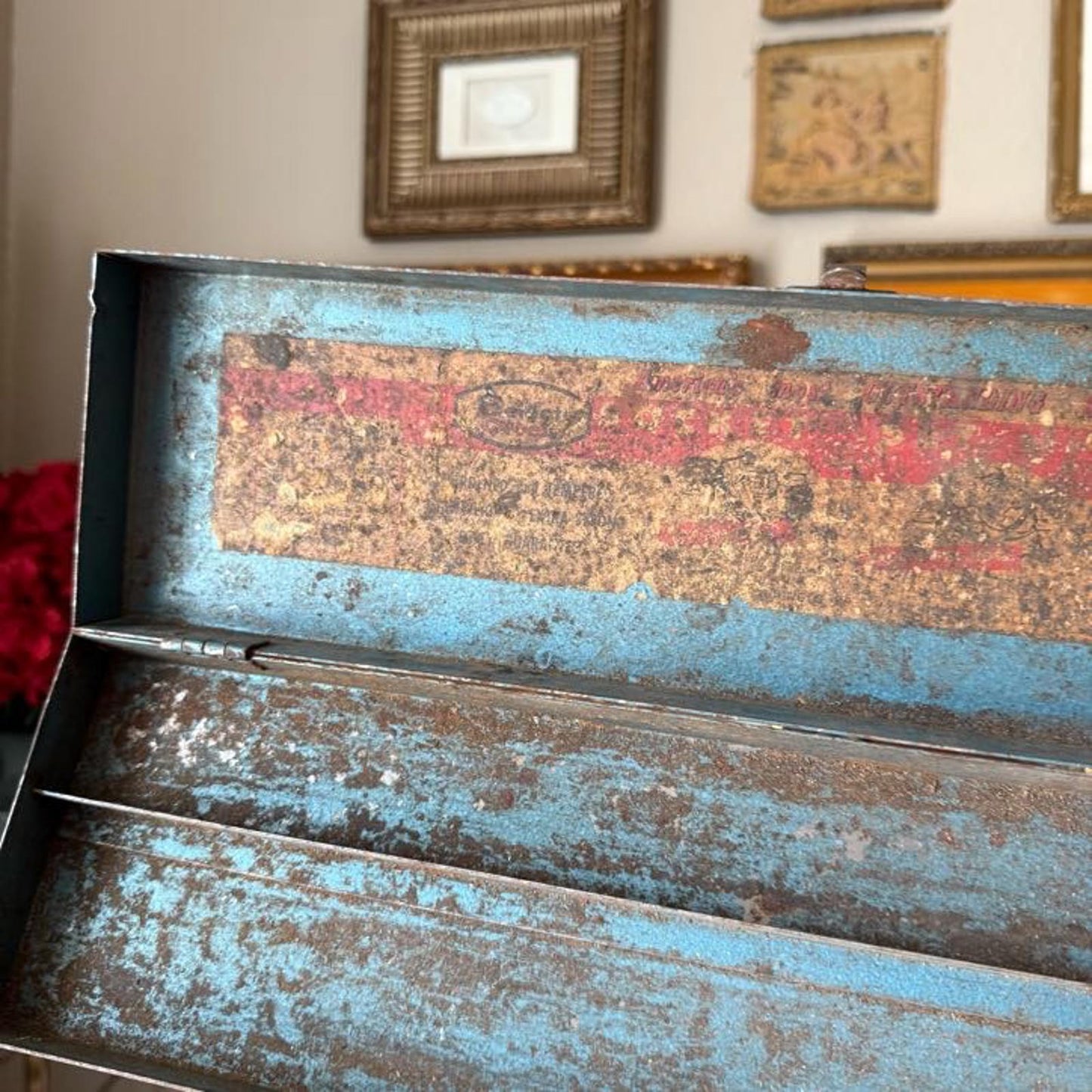 Vintage Rectangle Metal Tool Box