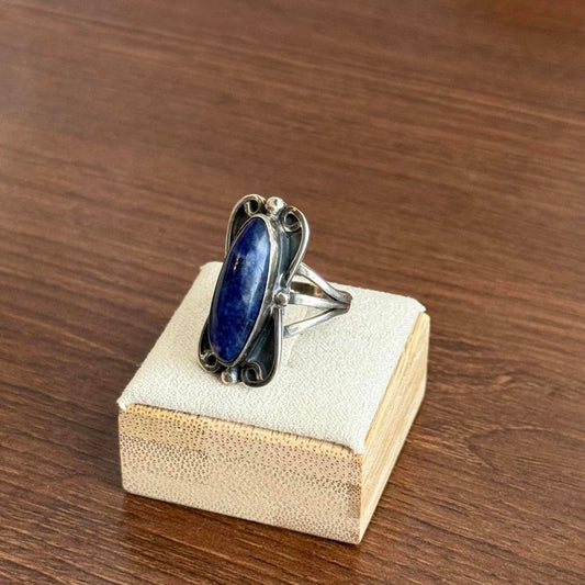 Sterling silver lapis lazuli ring ring