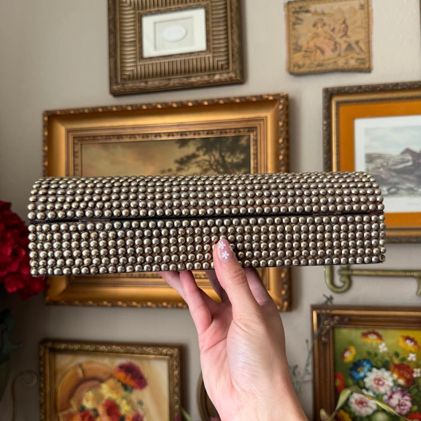 Vintage Beaded Storage Chest