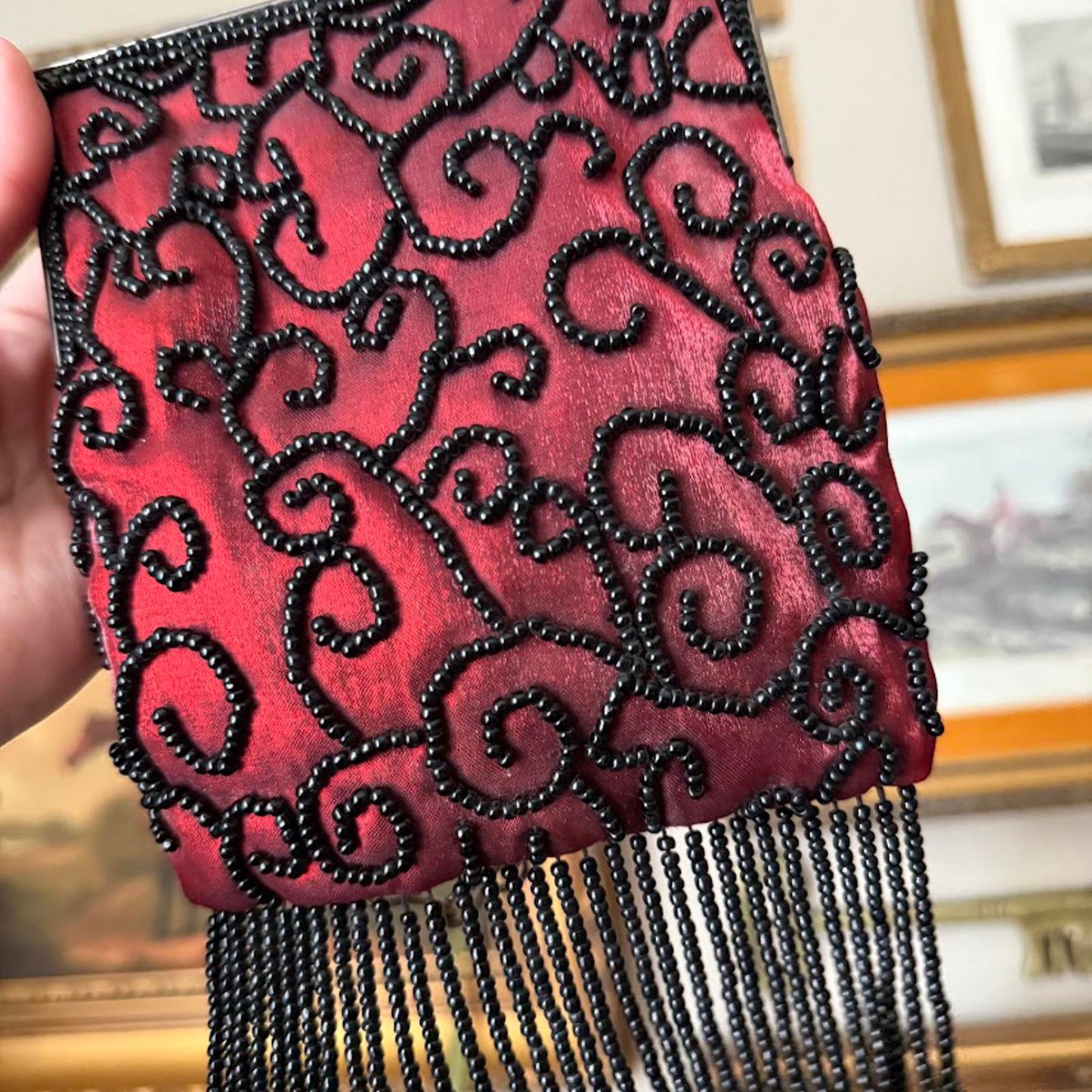 Vintage Y2K Lancome Beaded Crossbody Bag