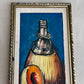 Vintage still life fruit painting on wood