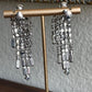 Vintage Art Deco clear rhinestones earrings screw back