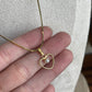 Dainty Gold tone Heart & faux pearl necklace