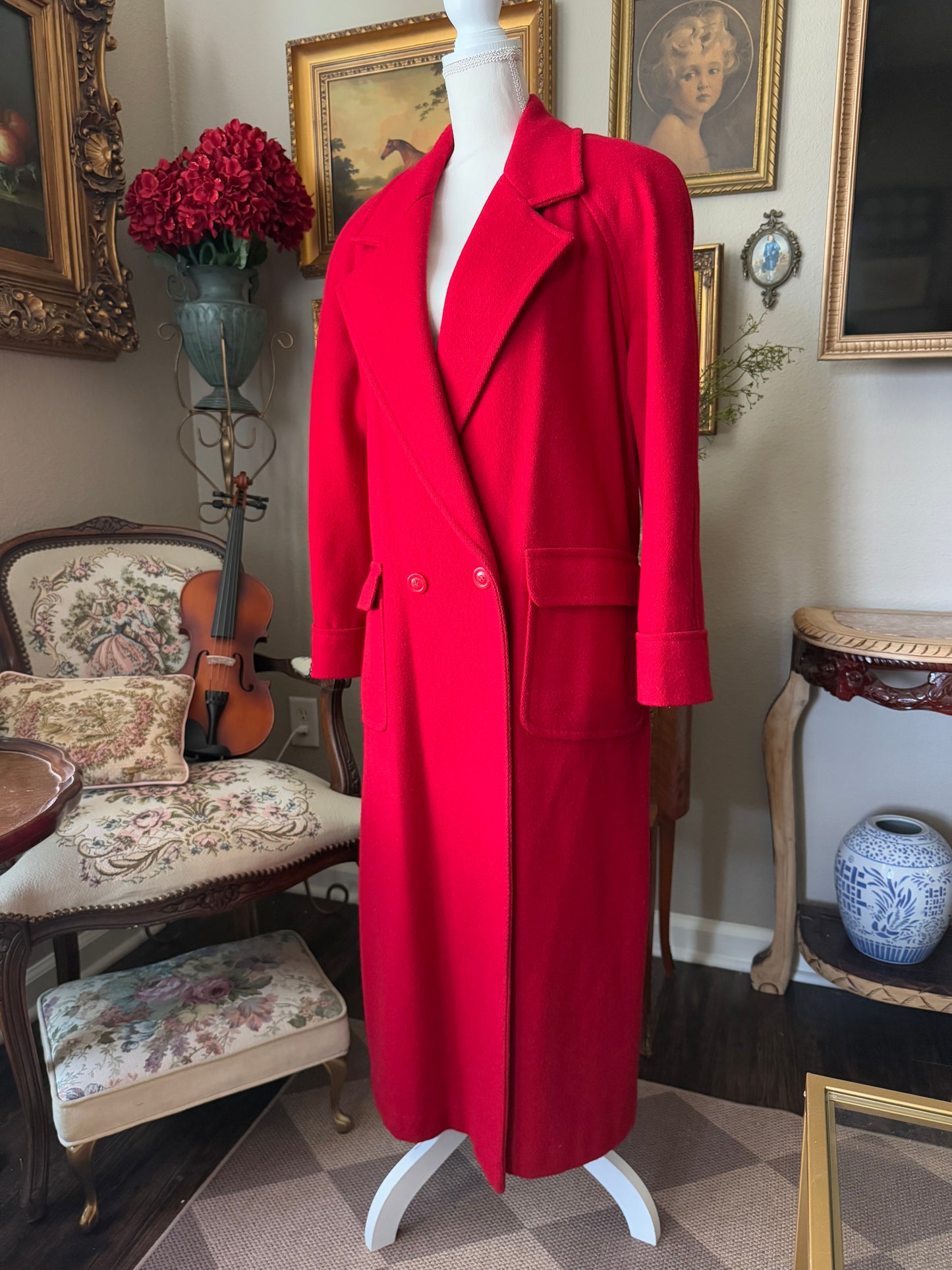 Vintage Together Made in USA Red 75%Wool Coat Size 8 Long