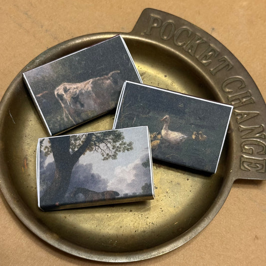 Vintage Style Animal Painting Print Matches