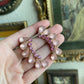 Vintage Stain pink and rhinestone clip on earrings