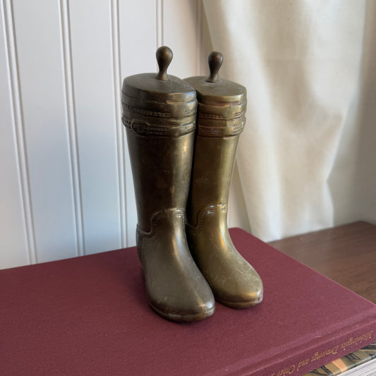 Vintage brass cowboy boot bookends