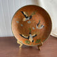 Vintage Brass enamel Geese Plate