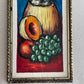 Vintage still life fruit painting on wood