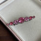 Vintage pink glass rhinestone silver tone brooch