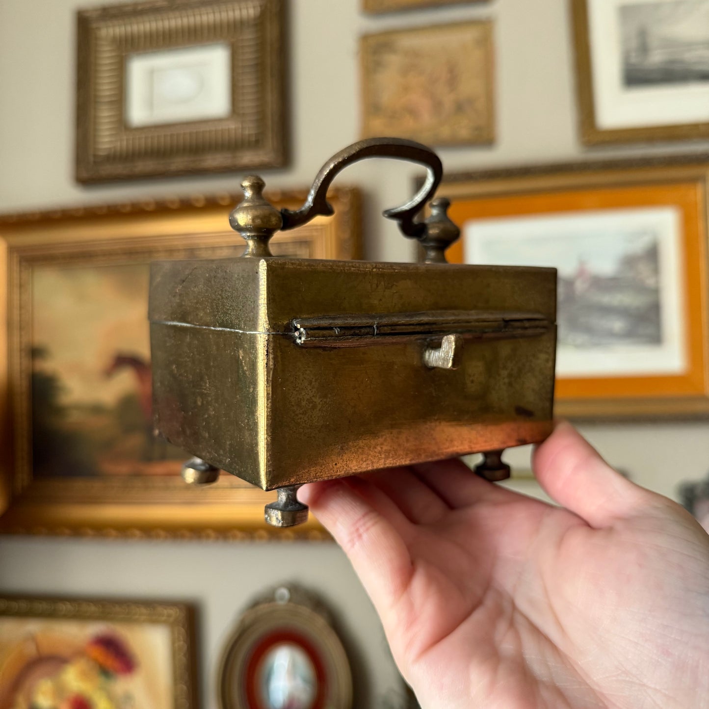 Vintage Brass Handcrafted Jewelry Trinket Box