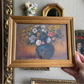 Vintage style Vase of Flowers art print framed gallery wall