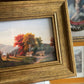 Gold tone Fall scenery landscape set of 2 Framed Prints