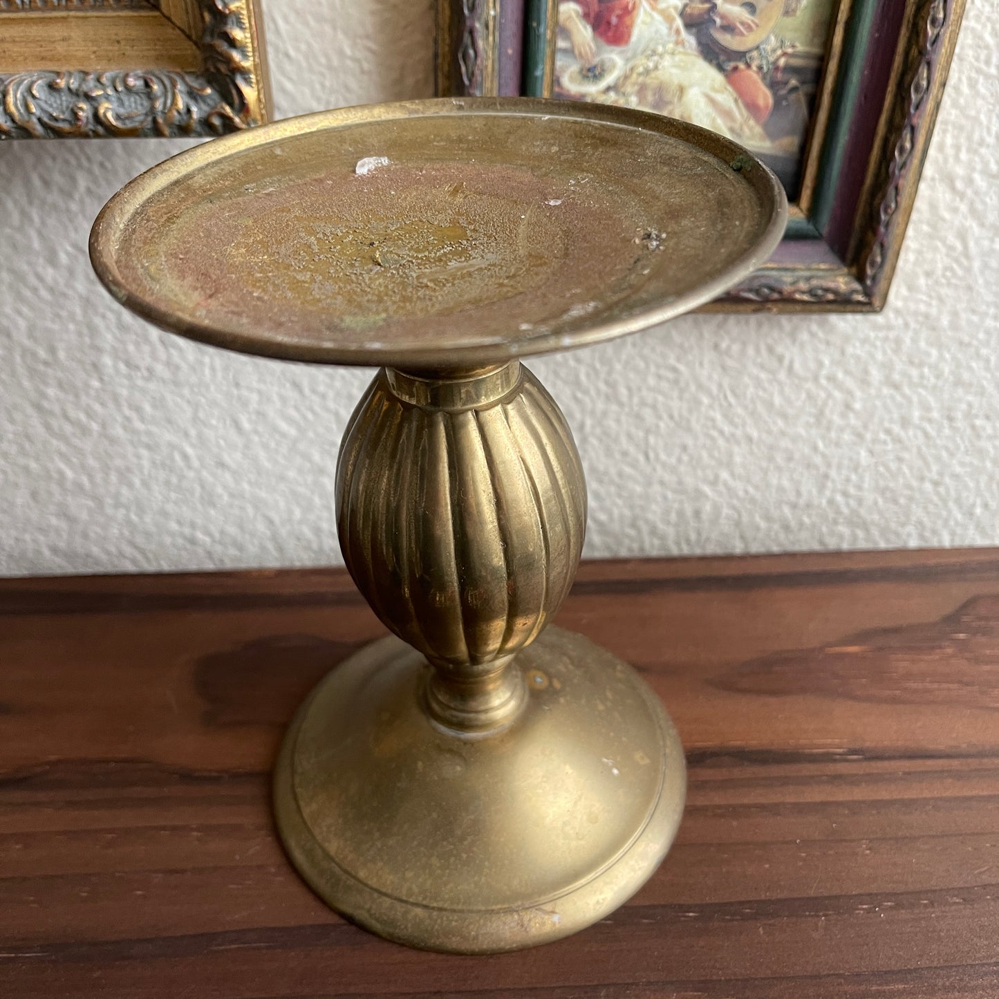 Vintage Brass candle holder pillar