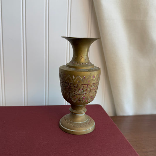 Small Brass vase with etched details