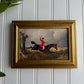 Vintage Style Man Riding a Horse Fox Hunt Scene Art Print