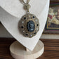 Vintage Germany Black Left Cameo Rhinestone Necklace