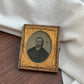 Vintage victorian leather embossed ambrotype Man photograph