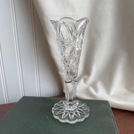 Clear cut glass Vase