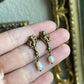 Vintage Cherub gold tone and pearl dangle earrings