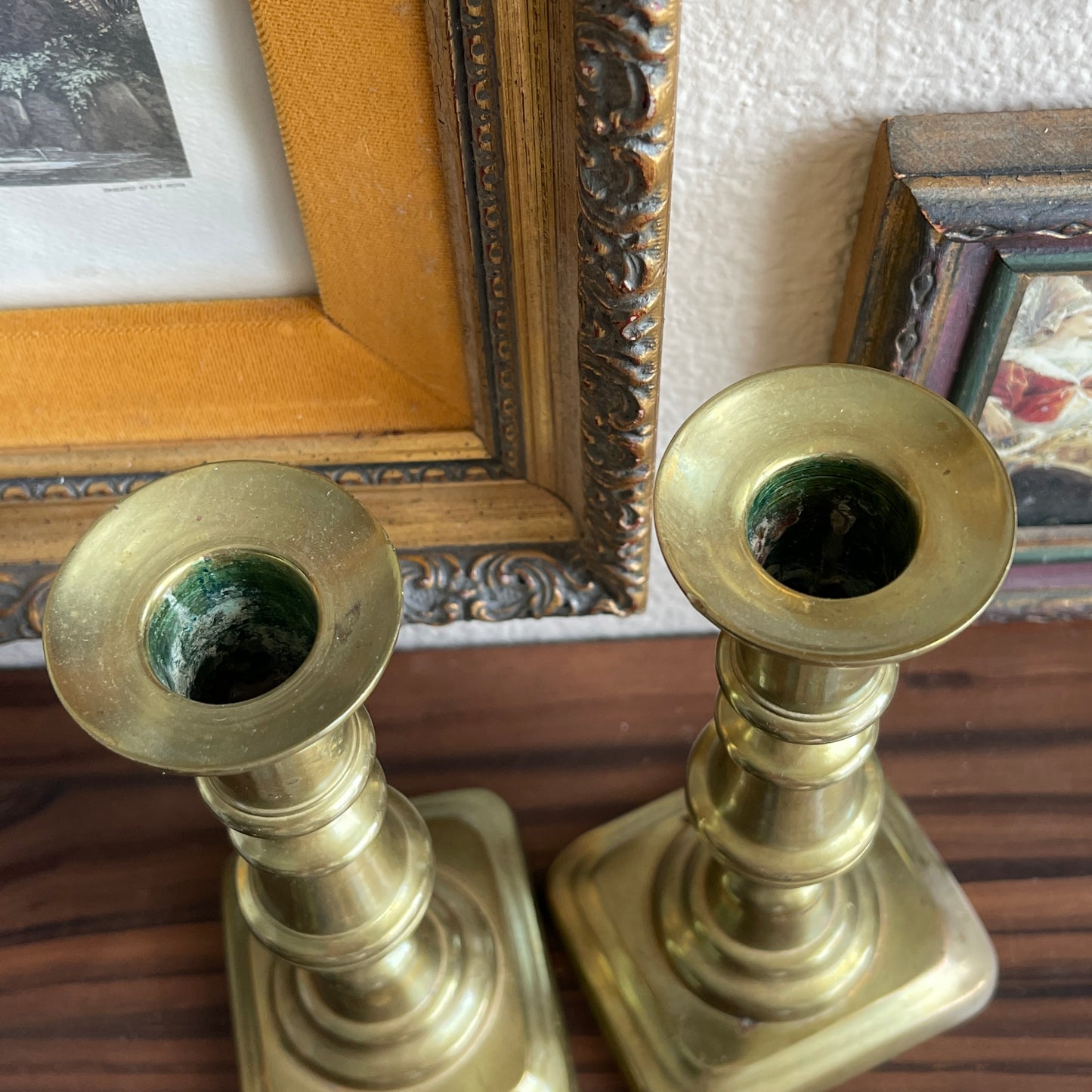 Gold Brass candle holder set