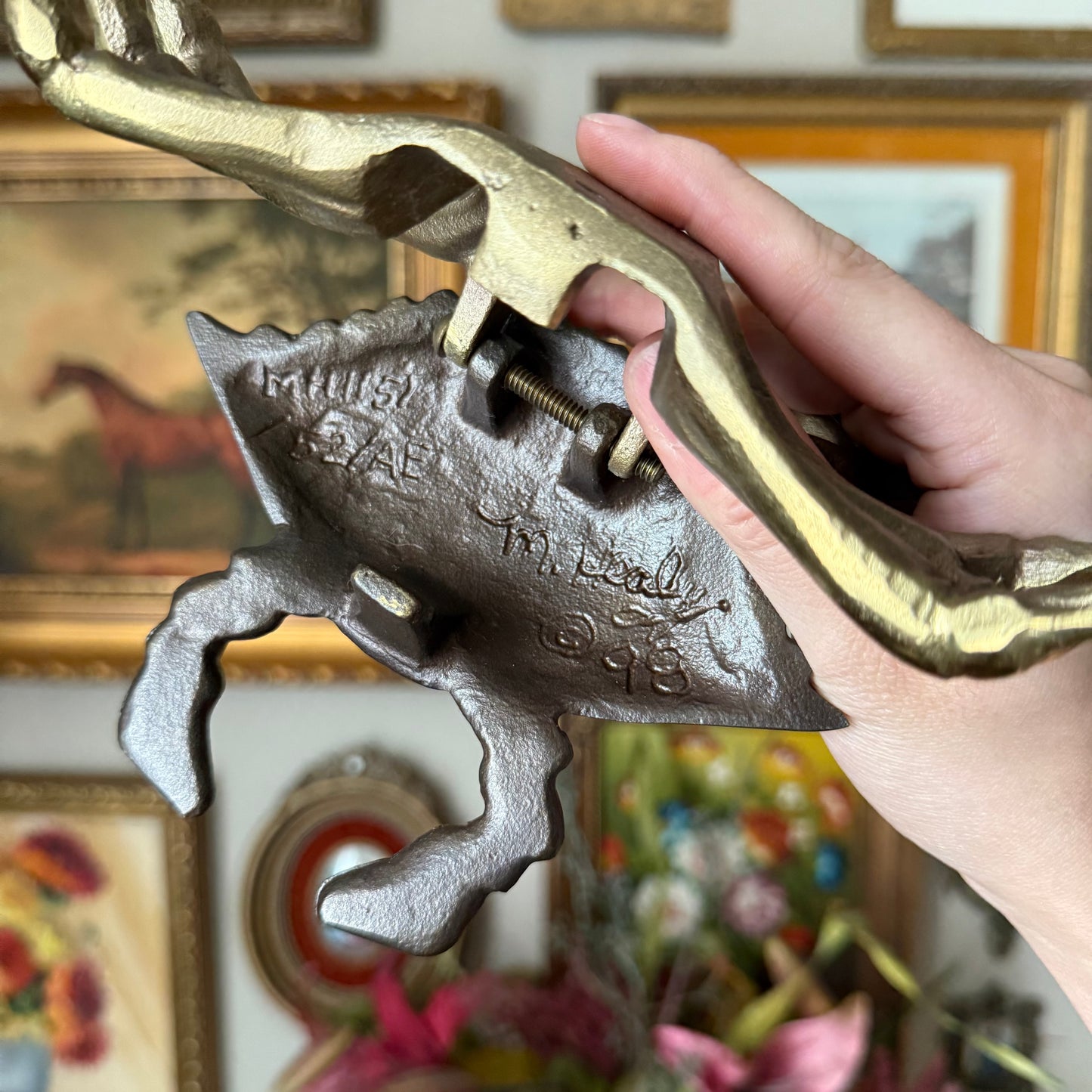 Vintage Brass Crab Door knocker 1998
