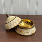 Vintage Moroccan brass box with bone inlay