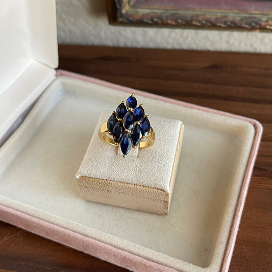 Gold tone 925 Sapphire color ring Size 8