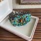 Lady Portrait Enamel Blue Floral Bracelet