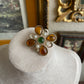 Vintage Emmons Gold Tone Maltese Cross Brooch Pin Faux Pearls Cabochon Stones